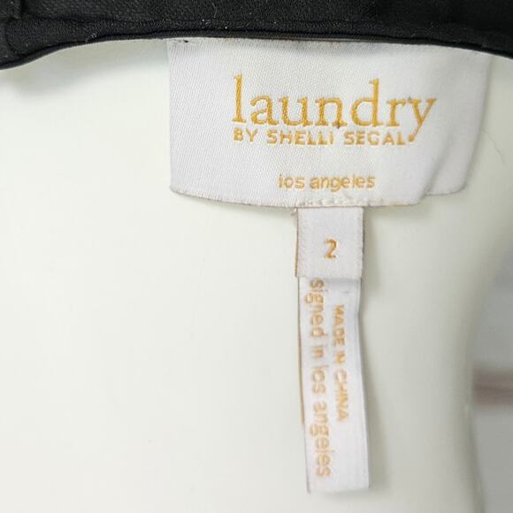 Laundry by Shelli Segal Textured Sleeveless Black Semi Sheer Blouse sz 2 - Picture 5 of 6